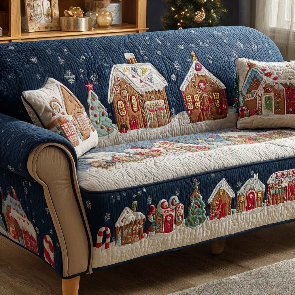 Gingerbread House Quilted Sofa Cover NCU0NT11045
