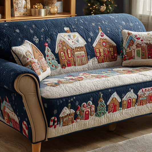 Gingerbread House Quilted Sofa Cover NCU0NT11045