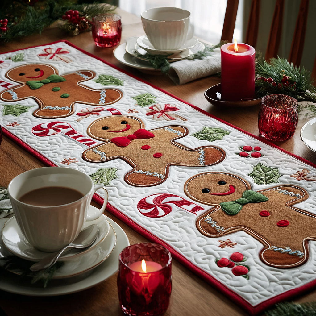 Gingerbread Joy Quilted Table Runner NCU0DK11548