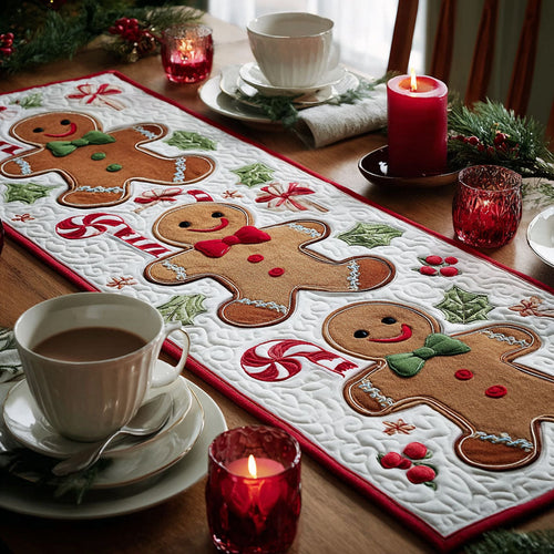 Gingerbread Joy Quilted Table Runner NCU0DK11548