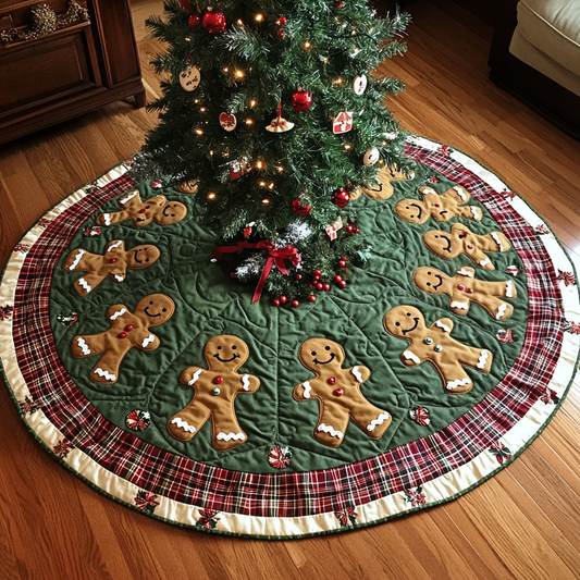Gingerbread Joy Skirt Christmas Quilted Tree Skirt NCU0VH123