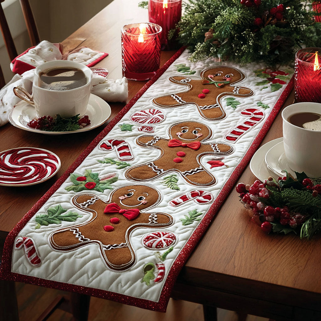 Gingerbread Magic Quilted Table Runner NCU0DK11549