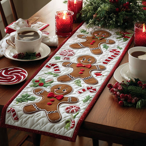 Gingerbread Magic Quilted Table Runner NCU0DK11549