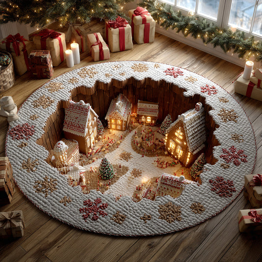 Gingerbread Village Round Carpet NCU0DV8409