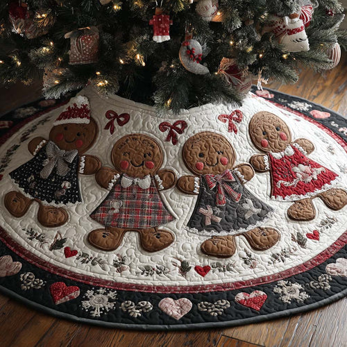 Gingerbread Winter Dance Quilted Tree Skirt NCU0XD2092