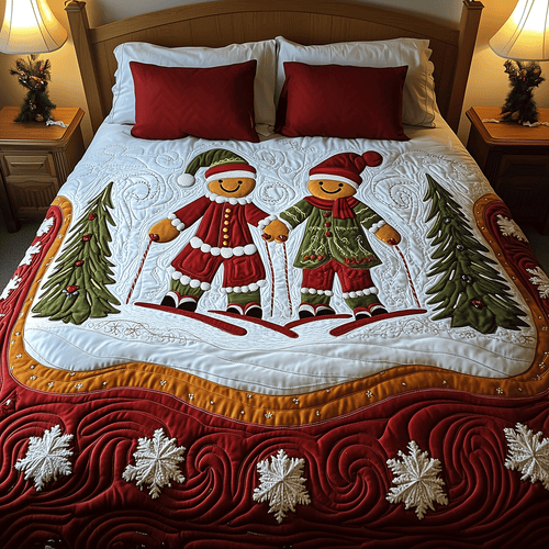 Gingerbread Wishes 3-Piece Quilted Bedding Set NCU0TH2214