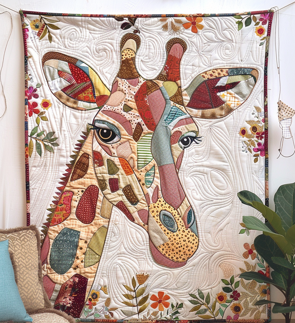 Giraffe Serenade Quilted Blanket NCU0PT081