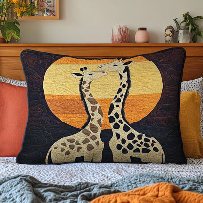 Giraffe Sunset Romance Quilted Bedding Pillow Case NCU0NT1585