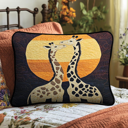 Giraffe Sunset Romance Quilted Bedding Pillow Case NCU0NT1585