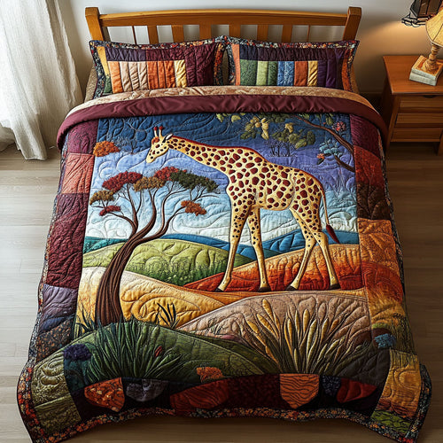 Giraffe Glow 3-Piece Quilted Bedding Set NCU0PT4351