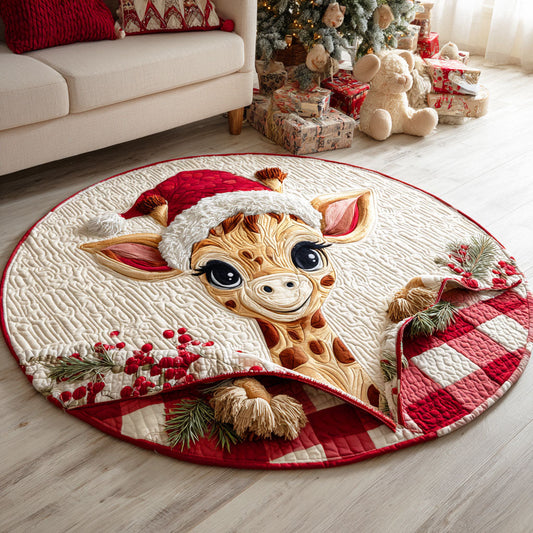 Giraffe Noel Quilted Round Mat NCU0TD546