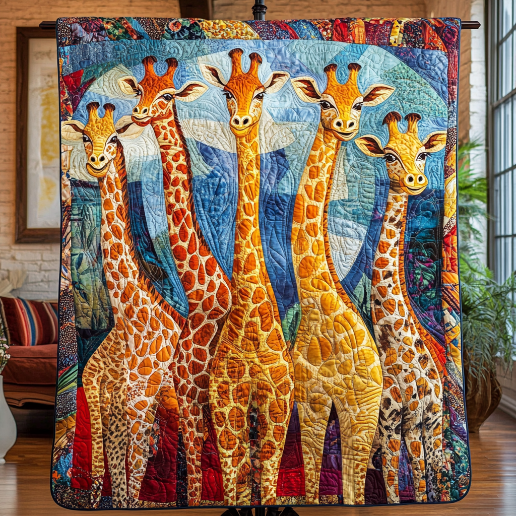 Giraffe Parade Quilted Blanket NCU0VH5452