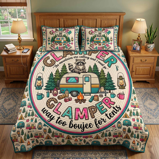 Glamper Queen 3-Piece Quilted Bedding Set NCU0XD2790