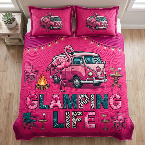 Glamping Life 3-Piece Quilted Bedding Set NCU0XD2810