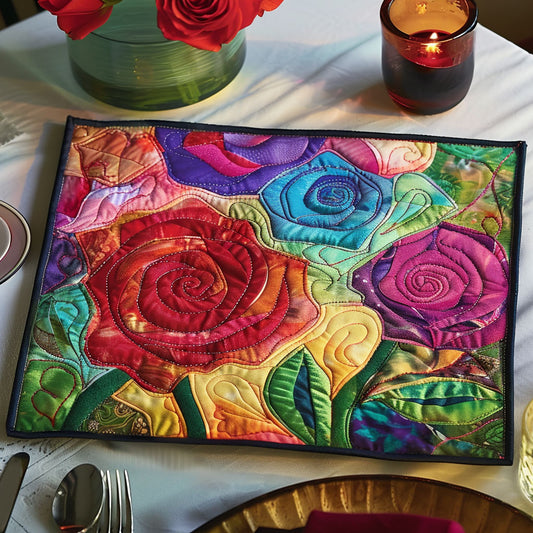 Glass Rose Enchantment Quilted Place Mat NCU0TL438