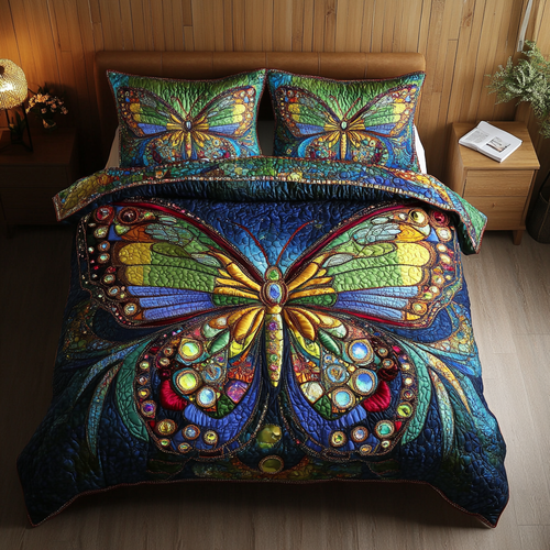 Gliding Beauty 3-Piece Quilted Bedding Set NCU0DK5587