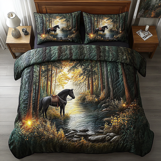 Glimmering Pine 3-Piece Quilted Bedding Set NCU0VH2370