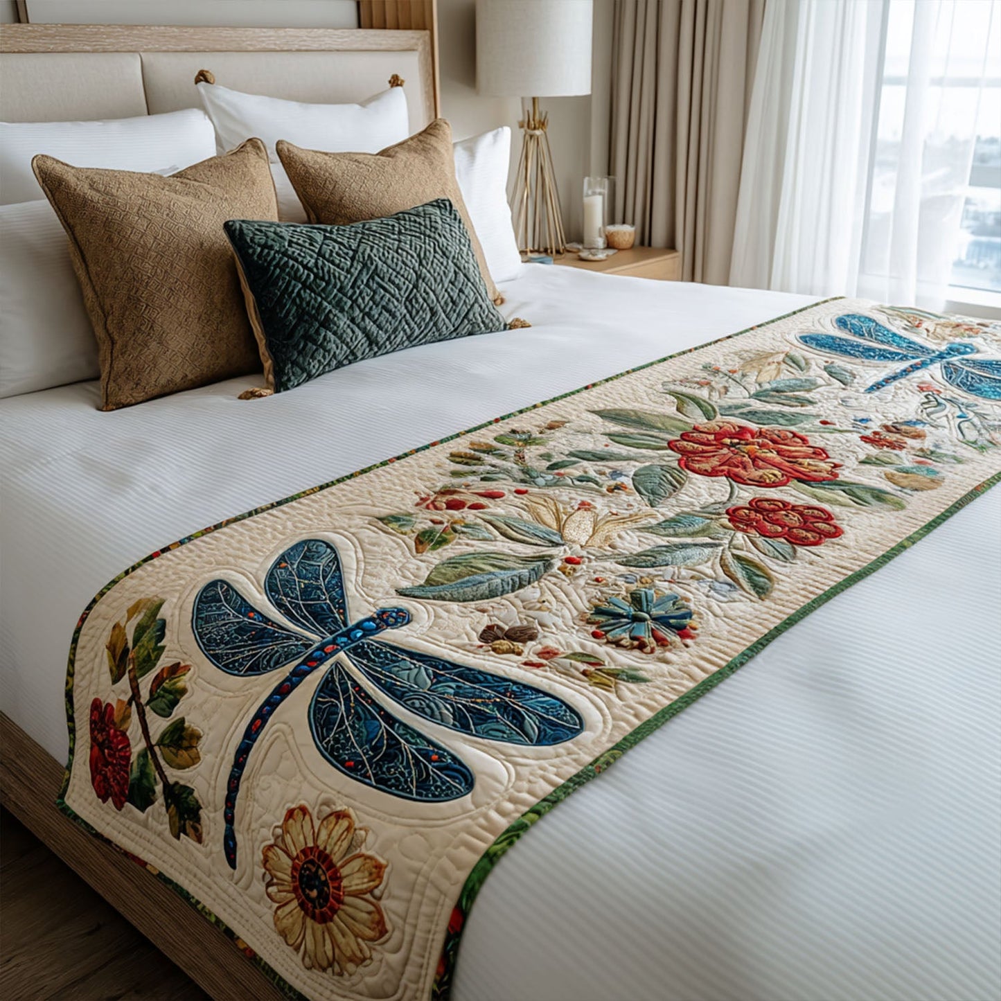 Dragonfly Quilted Bed Runner NCU0VT223