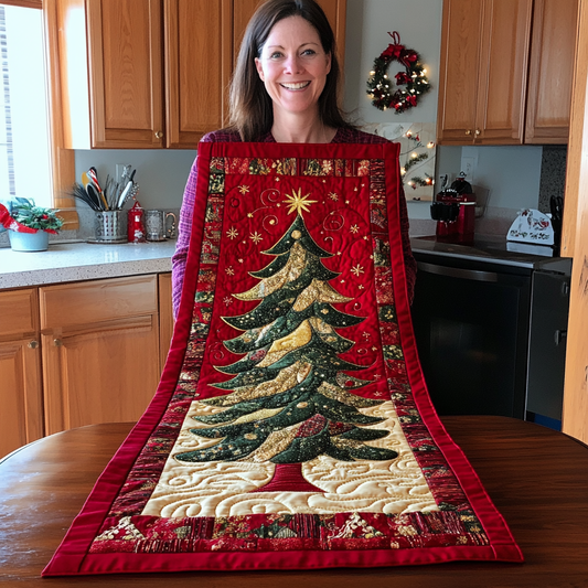 Glistening Holiday Quilted Table Runner NCU0TH2271