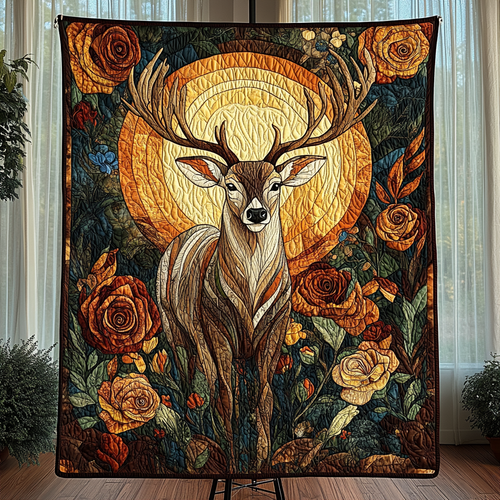 Glittering Stag Quilted Blanket NCU0VH1190