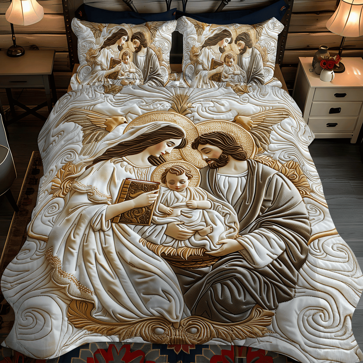 Glorious Christmas 3-Piece Quilted Bedding Set NCU0DV1810
