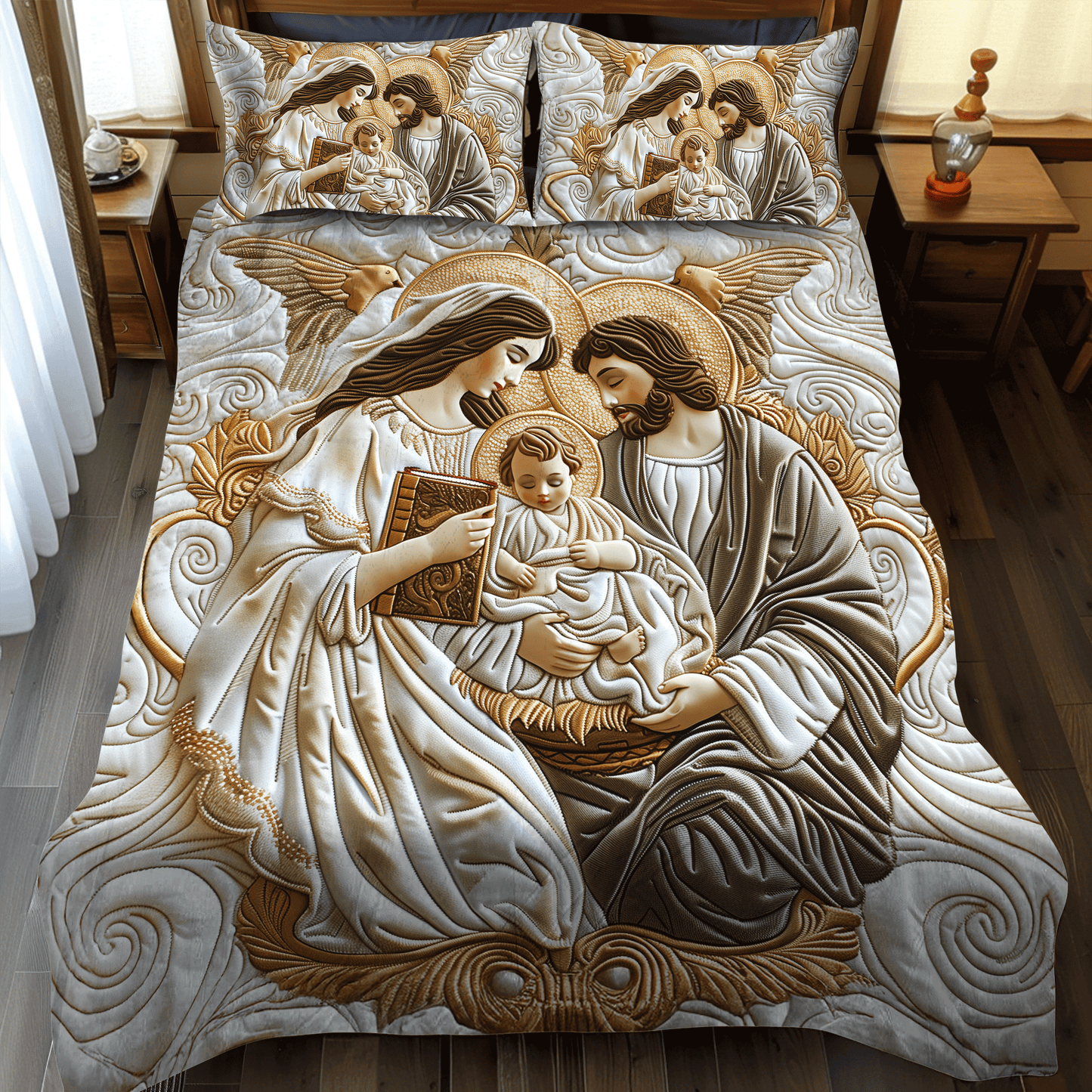 Glorious Christmas 3-Piece Quilted Bedding Set NCU0DV1810