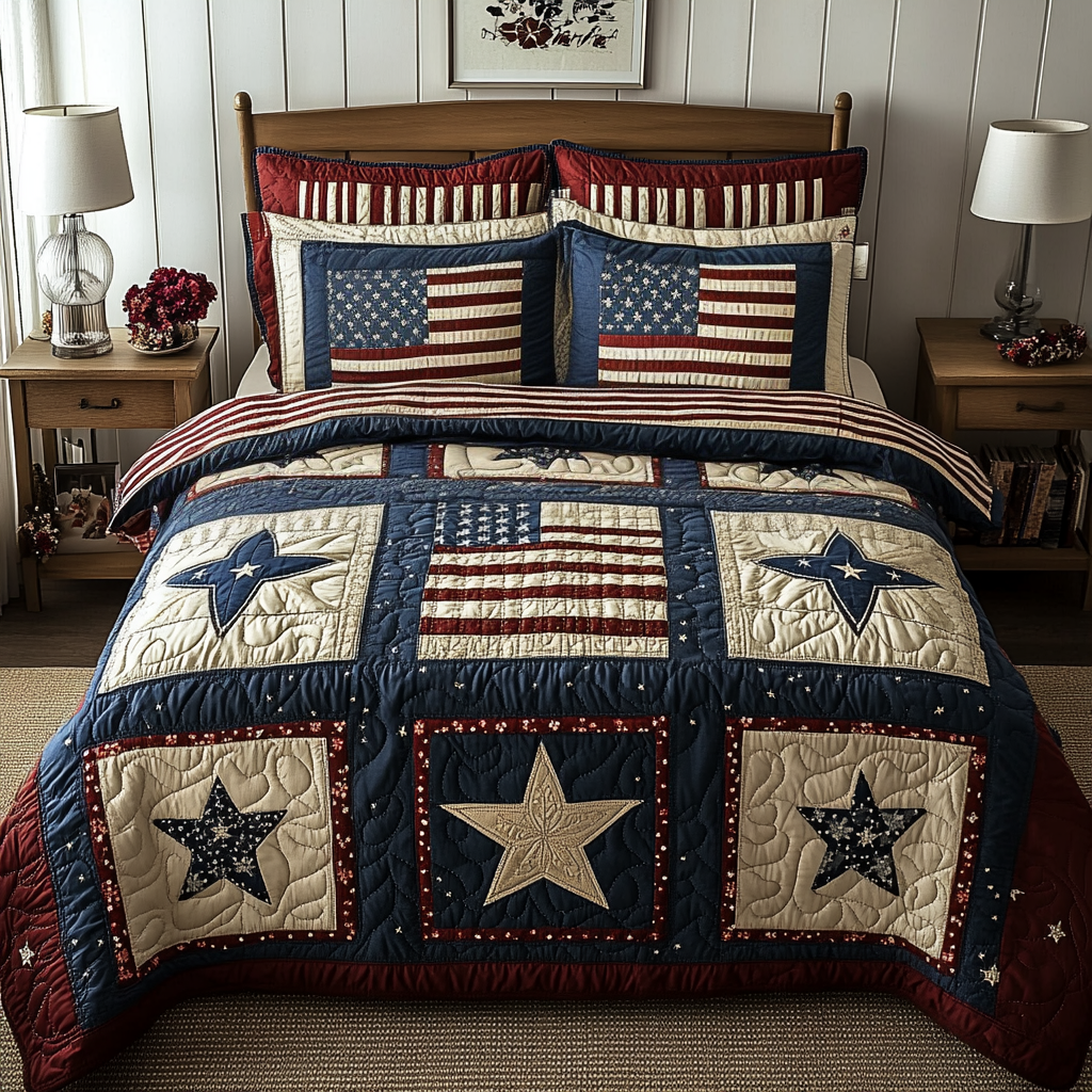 Glory Nights 3-Piece Quilted Bedding Set NCU0VH5930