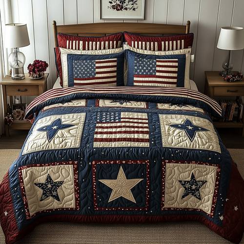 Glory Nights 3-Piece Quilted Bedding Set NCU0VH5930