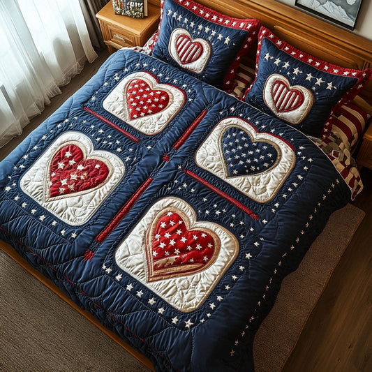 Glory in Red 3-Piece Quilted Bedding Set NCU0NT7403