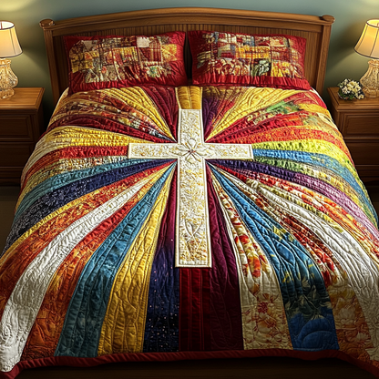 Glory of Faith 3-Piece Quilted Bedding Set NCU0VH1889