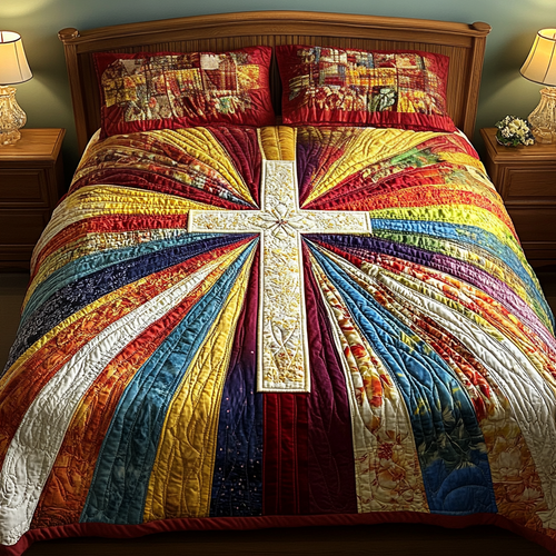 Glory of Faith 3-Piece Quilted Bedding Set NCU0VH1889