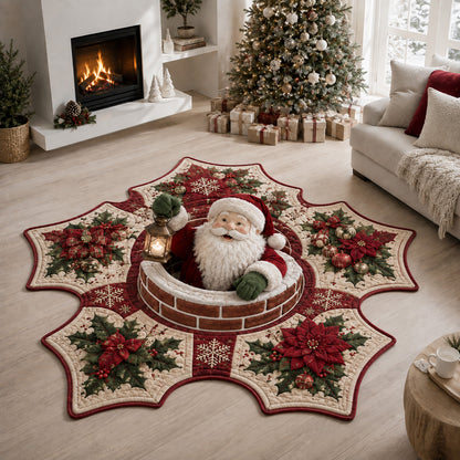 Glowing Santa Claus Custom Shape Area Rug NCU0HH2140