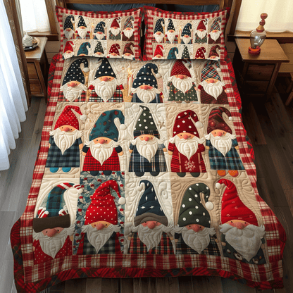 Christmas Gnome Quilted Bedding Set NCU0VT30