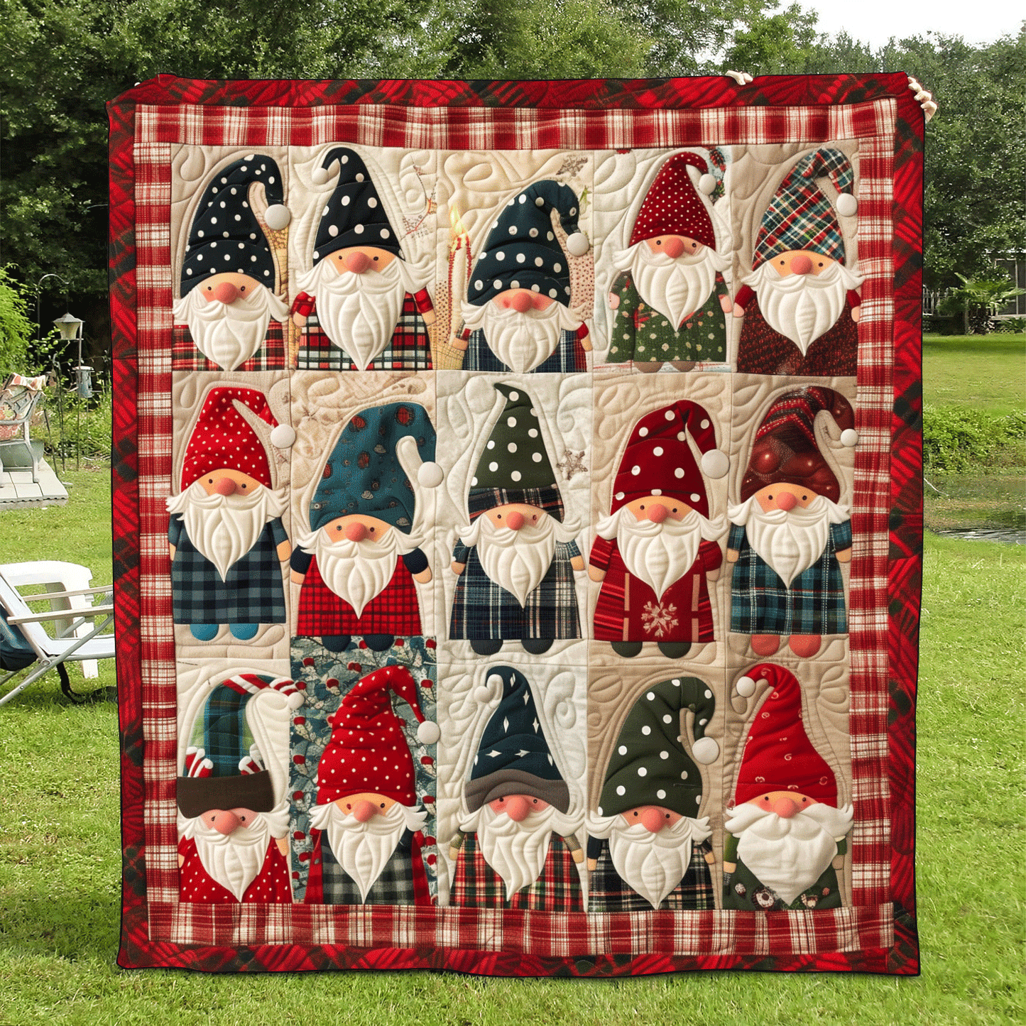 Gnome Huddle Quilted Blanket NCU0TH1033