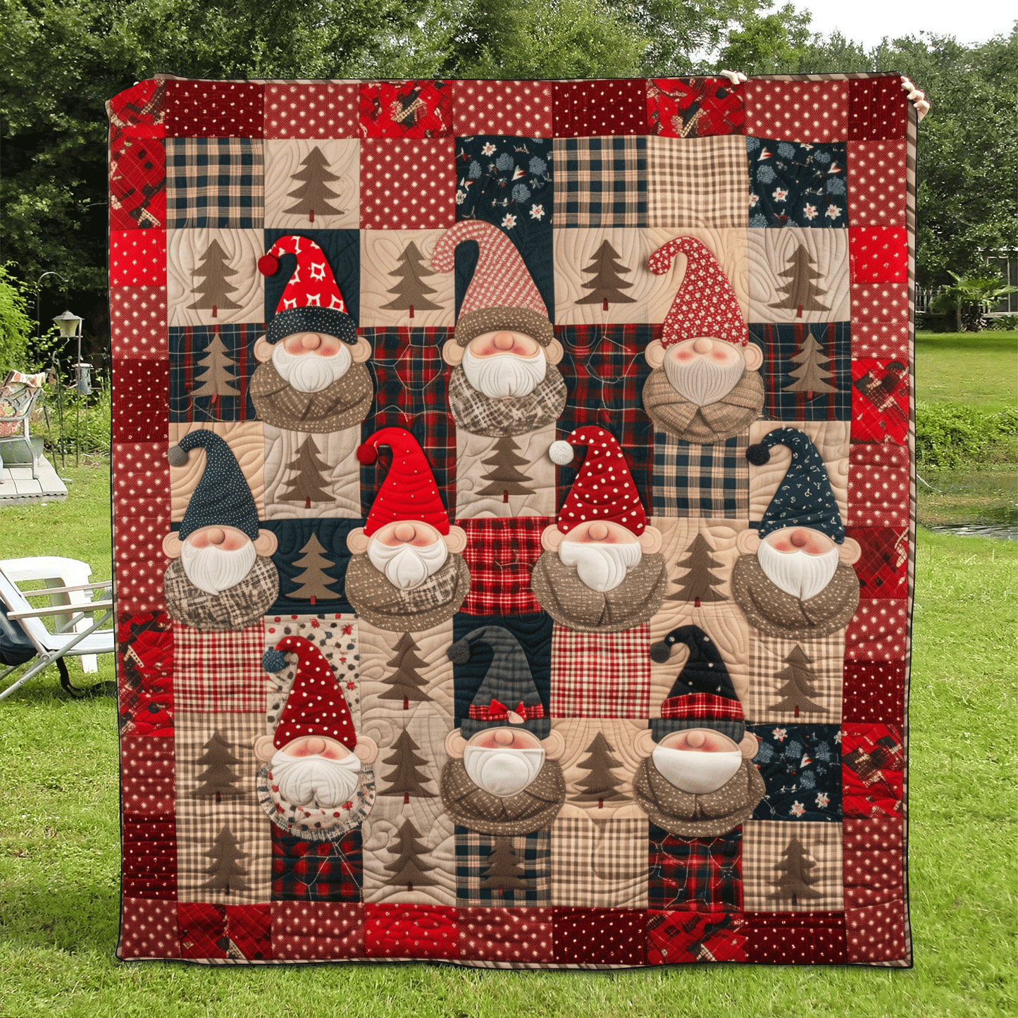 Gnome Village Quilted Blanket NCU0TH1037