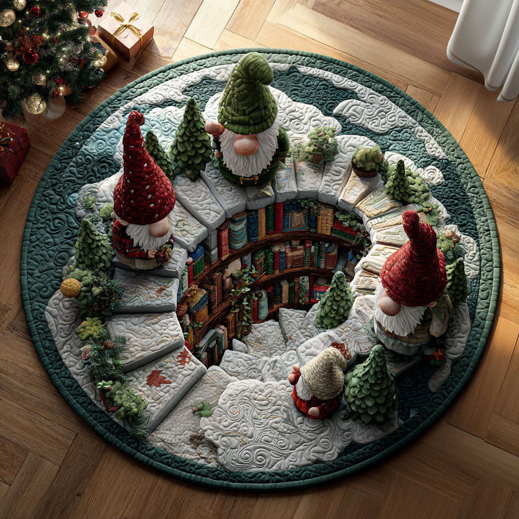 Gnome Bookland Quilted Round Mat NCU0PT10454