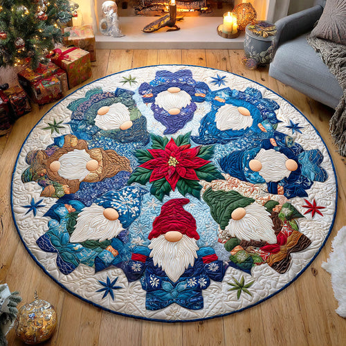 Gnome Cheer Quilted Round Mat NCU0TD828