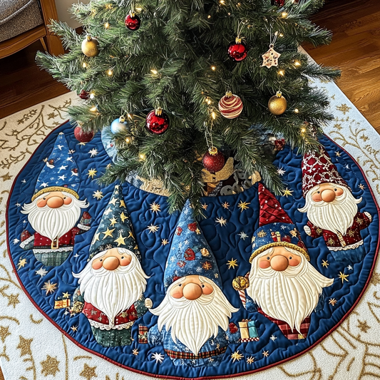 Gnome Christmas Charm Christmas Quilted Tree Skirt NCU0DV1514