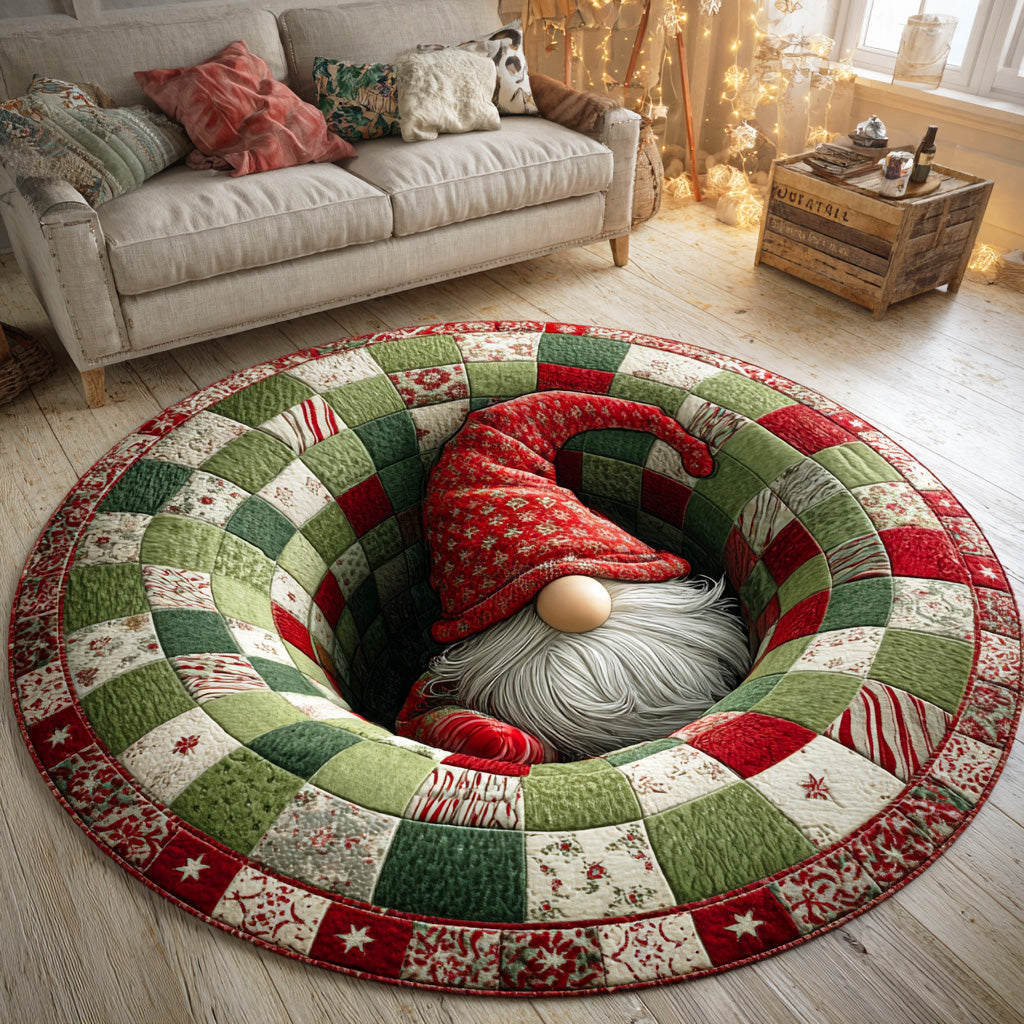 Gnome Christmas Eve Round Carpet NCU0TD1288