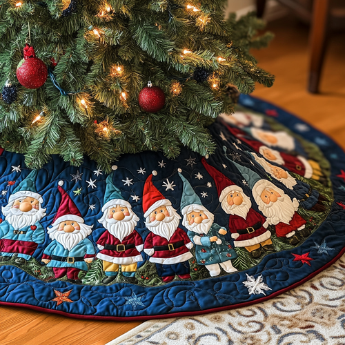 Gnome Ensemble Quilted Christmas Tree Skirt NCU0VH447