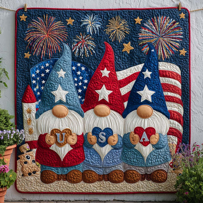 Gnome Firework Trio Quilted Blanket NCU0NT8219