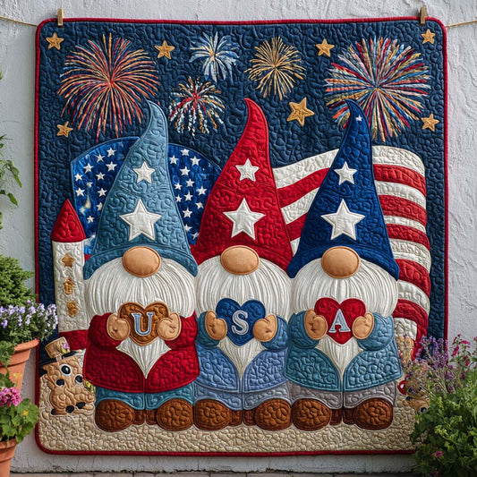 Gnome Firework Trio Quilted Blanket NCU0NT8219