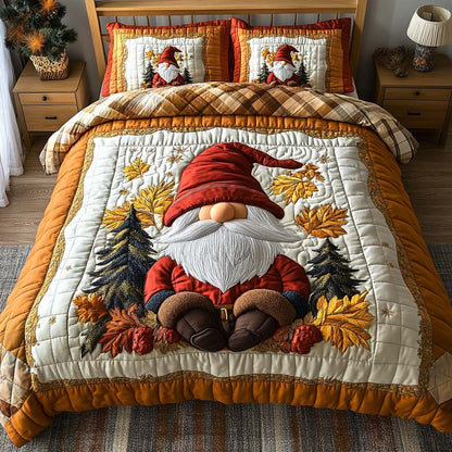 Gnome Forest Warmth 3-Piece Quilted Bedding Set NCU0DV7191