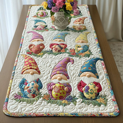 Gnome Garden Quilted Table Runner NCU0NT3241