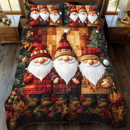 Gnome Gather 3-Piece Quilted Bedding Set NCU0VH286