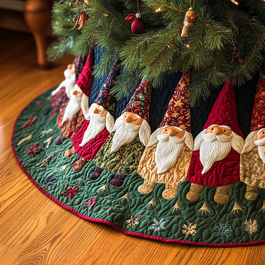 Gnome Gather Quilted Christmas Tree Skirt NCU0VH431