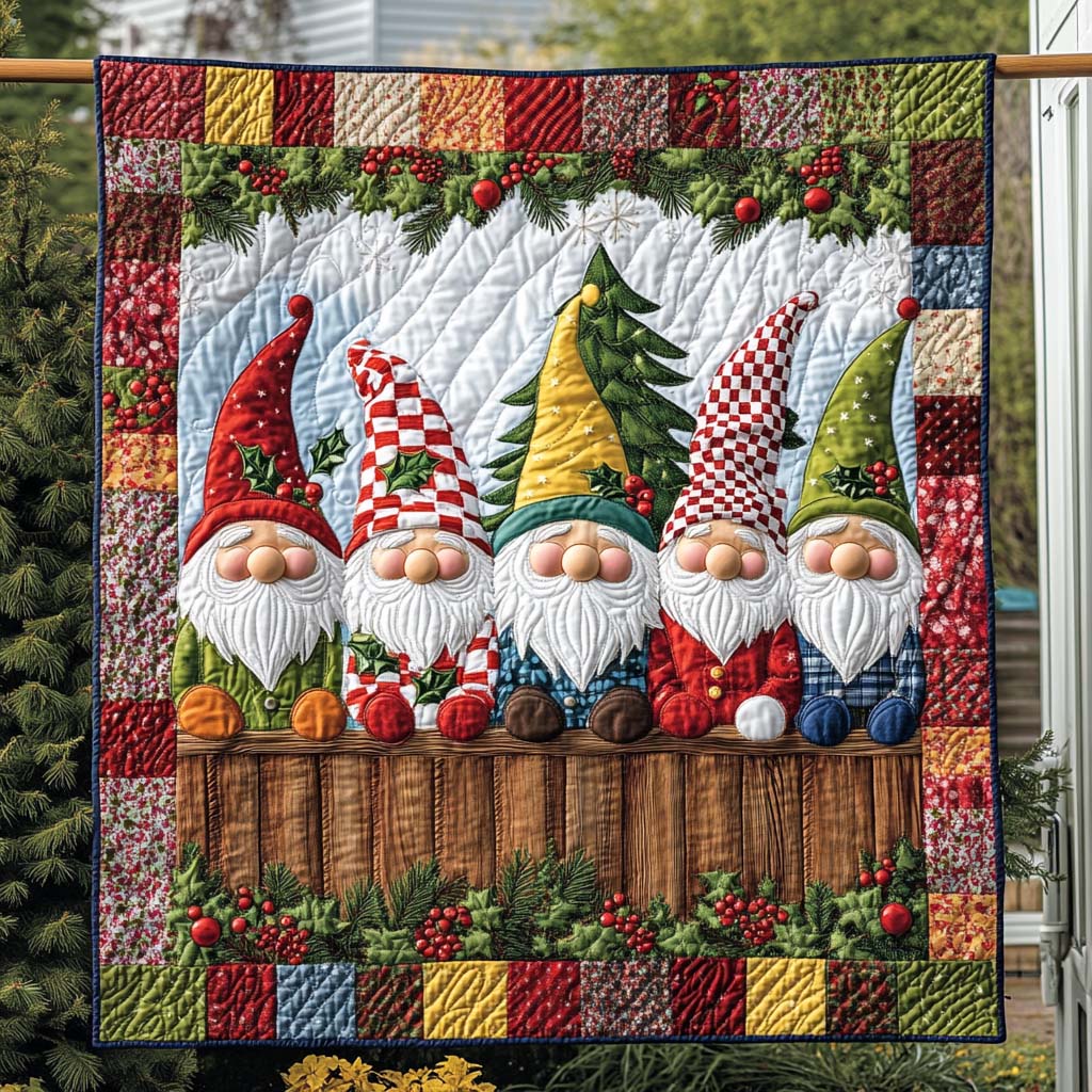 Gnome Gathering Quilted Blanket NCU0NT1954