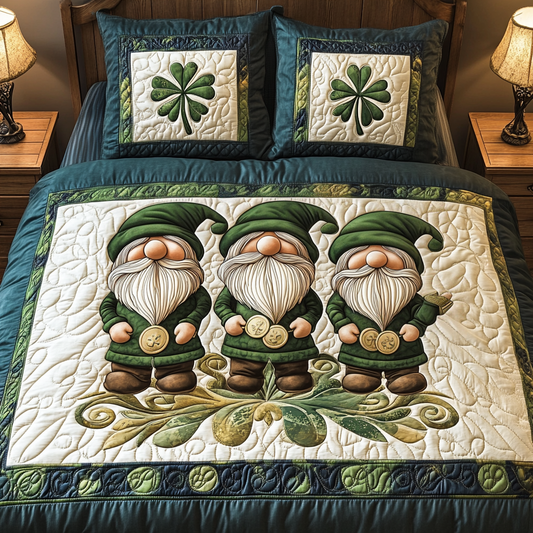 Gnome Harmony 3-Piece Quilted Bedding Set NCU0TL2233