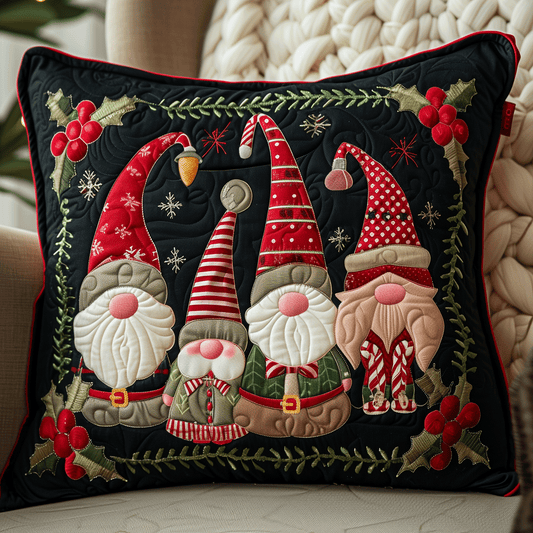 Gnome Holiday Hugs Quilted Pillow Case NCU0TH1118