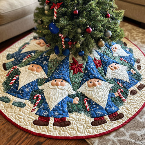 Gnome Holiday Joy Quilted Christmas Tree Skirt NCU0PT1843